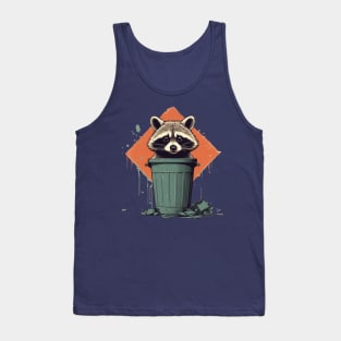 Raccoon In Trash Can Tank Top